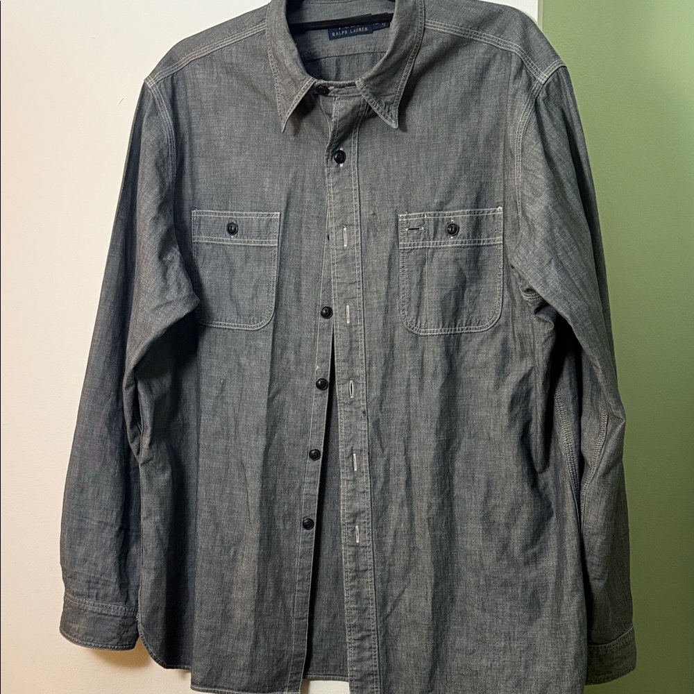 Polo by Ralph Lauren Gray Casual Button Down Shirt